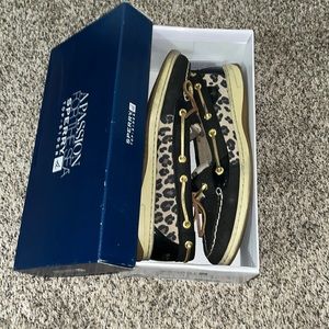 Sperry Angelfish Black Leopard - W10